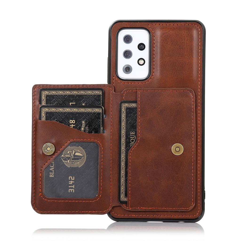 Magnetic Leather Case for Galaxy S25 S24 Ultra S23 Plus S22 S21 FE A55 A35 A15 A06 A16 A54 A24 A14 Cover Card Holder Stand Coque