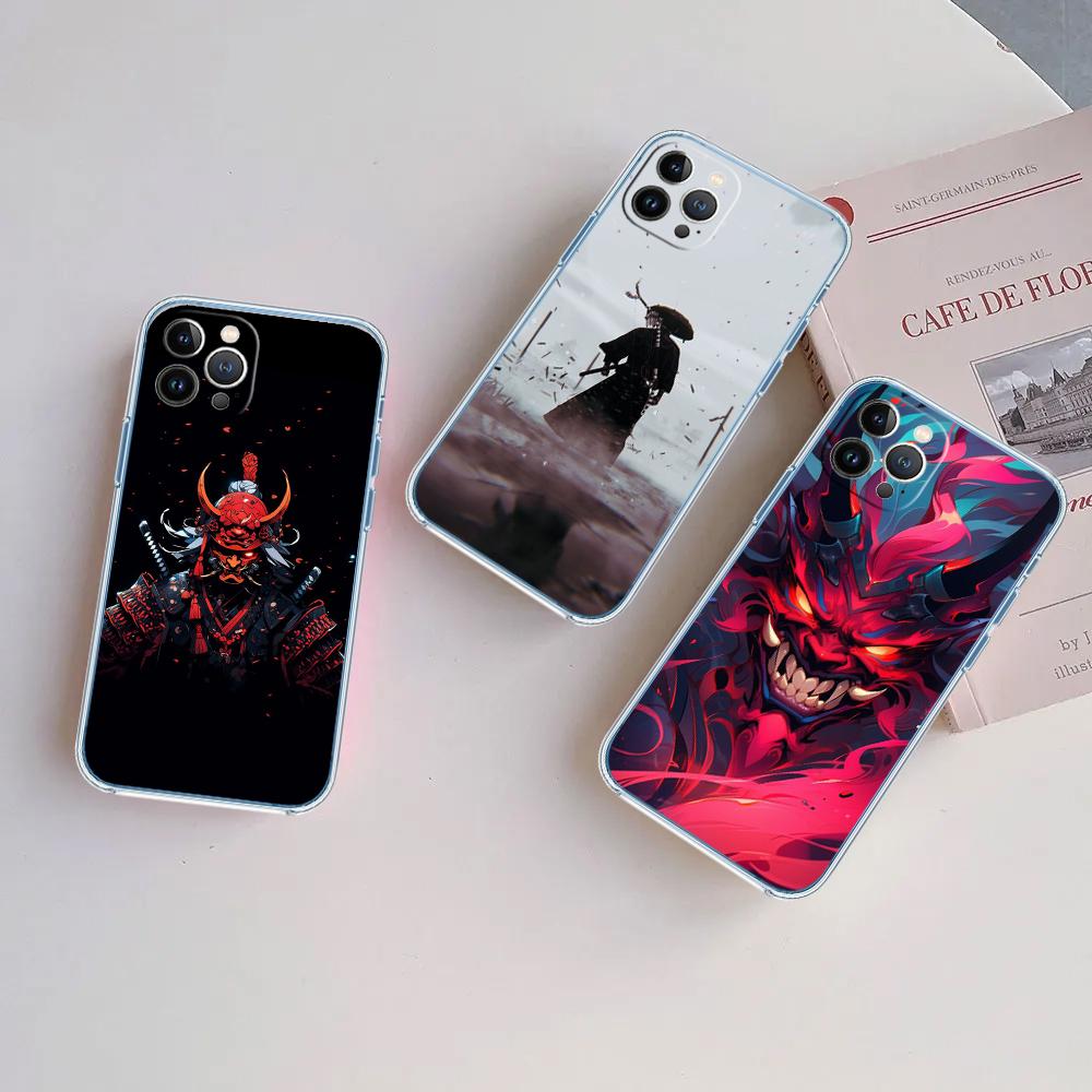 MY17 Japan Samurai Mask Soft Shell Transparent Phone Case for Motorola Moto G7 G8 G9 G84 G85 G73 G24 G15 Z2 Play Power Plus