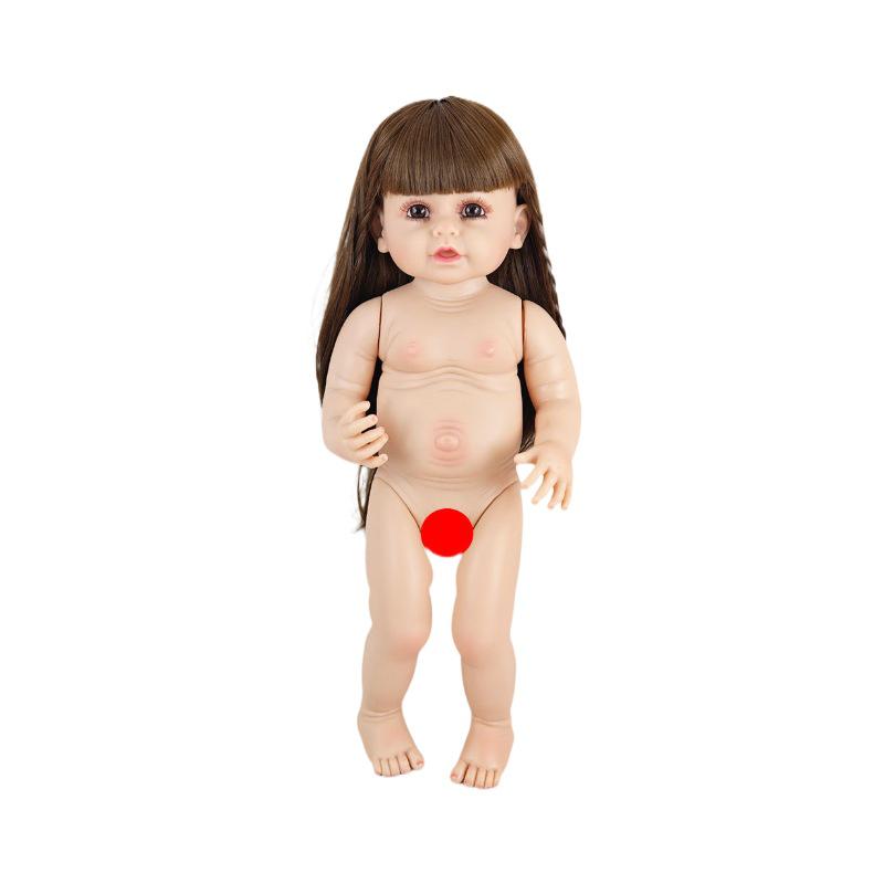 Cross-Border Soft Vinyl Reborn Baby Doll - Pinchable, Cute Companion Toy for Kids.