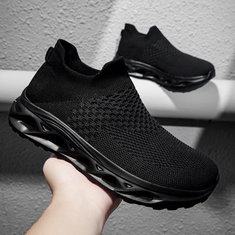 Wide head wide last socks shoes women's shoes autumn new casual sports shoes couple knitted lightweight running shoes big
