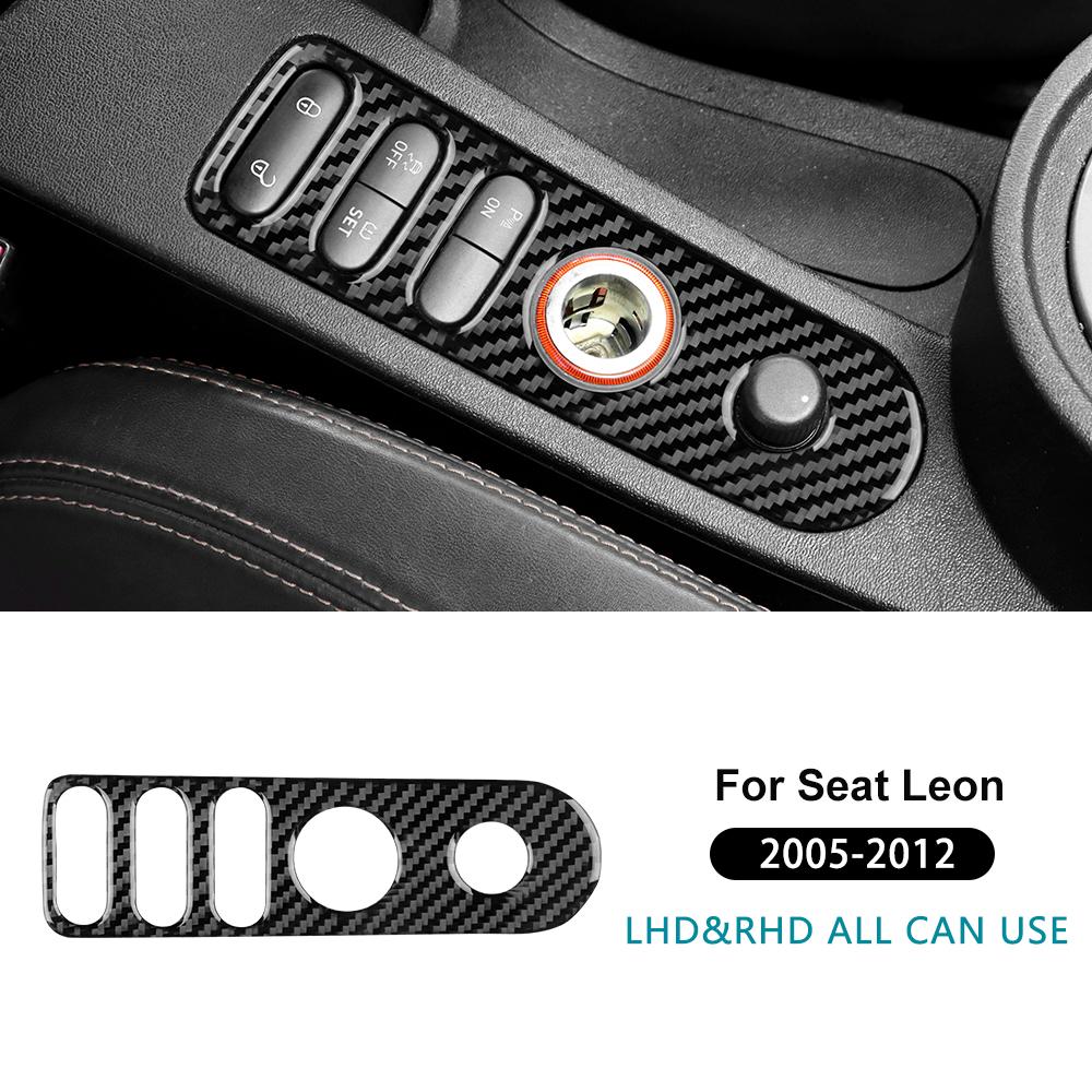 For Seat Leon MK2 1P 2005 2006 2007 2008 2009 2010 2011 2012 Car Gear Shift Panel Real Soft Carbon Fiber Sticker Accessories