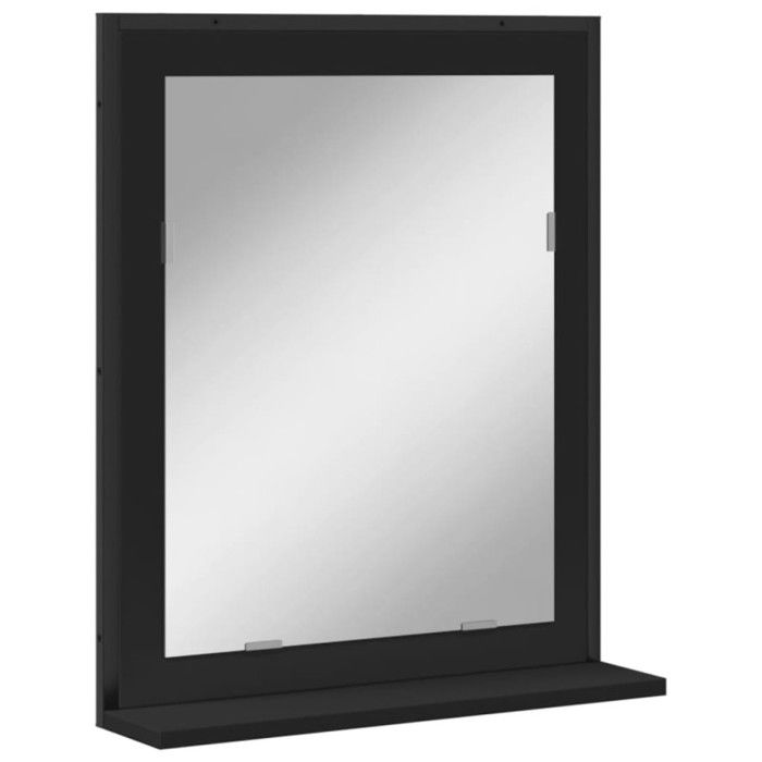 VidaXL Miroir de Salle de Bain avec Étagère, Miroir de Maquillage, Miroir Coméstique, Miroir de Courtoisie, Moderne, Noir 842416