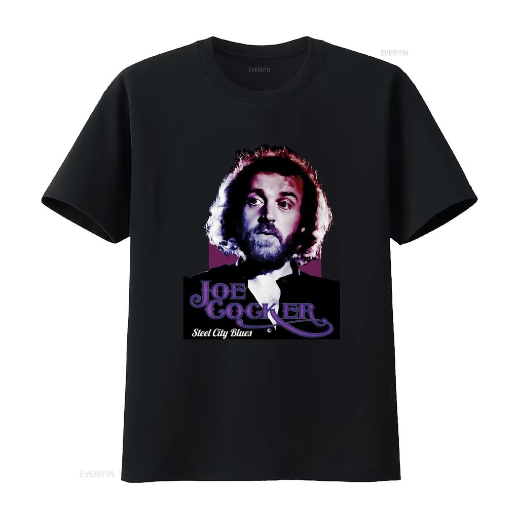 Joe Cocker Steel City Blues T Shirt 100 Cotton Sizes for Men and Women Vintage Washed Stylish Streetwear Versatile Homme