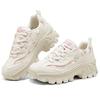 Skechers Chaussures Gâteau au Miel à Lacets Maille Respirante Augmentant la Hauteur Basse Papa Chaussures Baskets Femmes Blanc Rose 177229-WPK