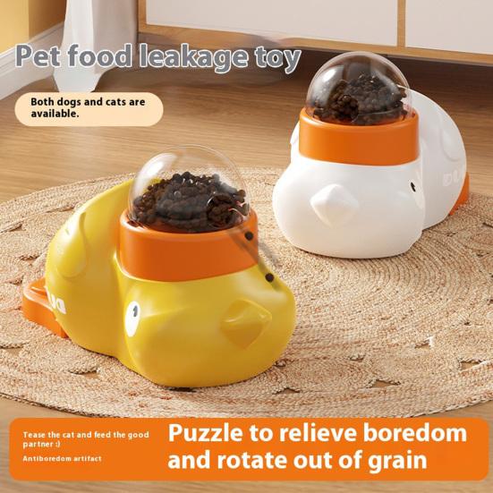 Interactive Dog Slow Feeder Puzzle Toy Large Capacity BPA Free Easy to Clean Cartoon Duck Shaped Dog Treat Dispenser Toy