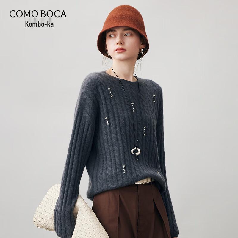 Women s Beaded Loose Cashmere Sweater M
