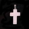 Pendant Charm Cross Stone Pink Quartz