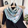 Silk Scarf Women'S Digital Printing Simulation Silk Shawl Spring And Autumn Women'S 90 Square Scarves Light Luxury Fashion Versatile