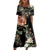 Women's Casual Dresses Printed Dresses Summer Dresses Printed Pleated Round Neck Midi Dresses Basic Classic Outdoor Daily Short Sleeve Loose Dresses