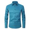 Men's Slim Fit Black Long-Sleeve Business Shirt