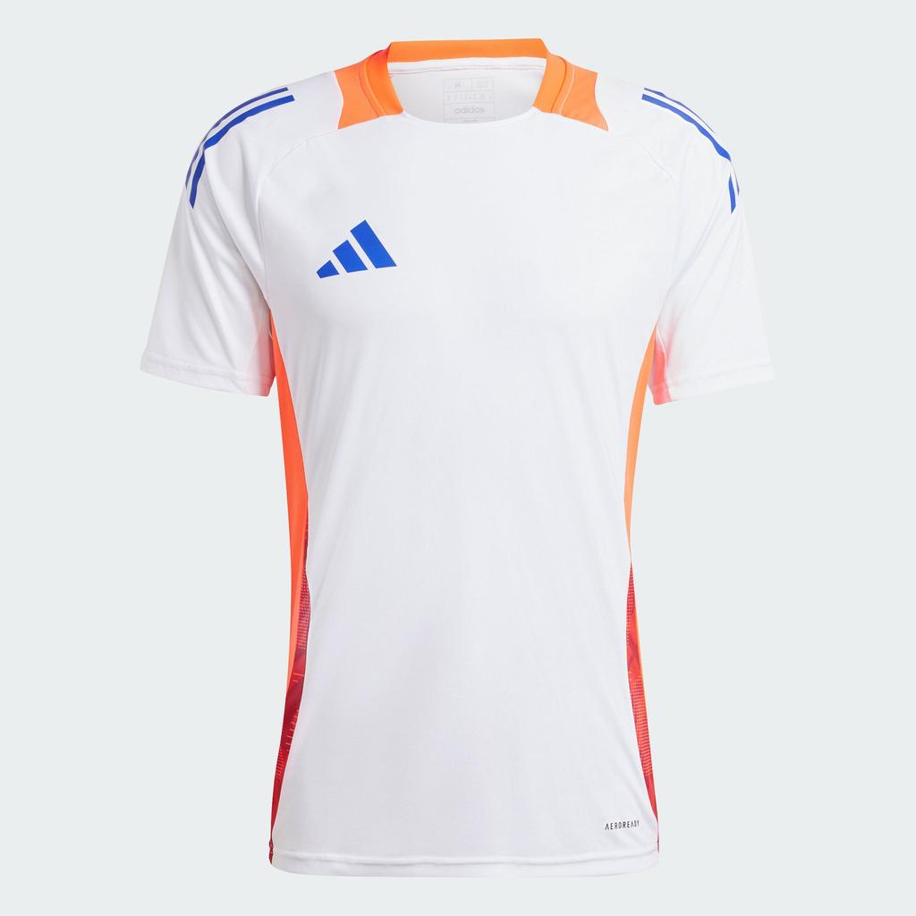 Adidas Tiro 24 Competition Training Striped Logo Print Slim-Fit Crew Neck Short Sleeve Soccer Jersey Unisex Tops White JF4194