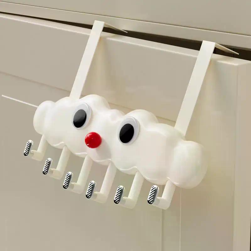 Cute Cloud-Shaped Over-the-Door Clothes Hanger Multipurpose Wall-Mounted Hook For Bathroom And Kitchen Non-Punching Door Back