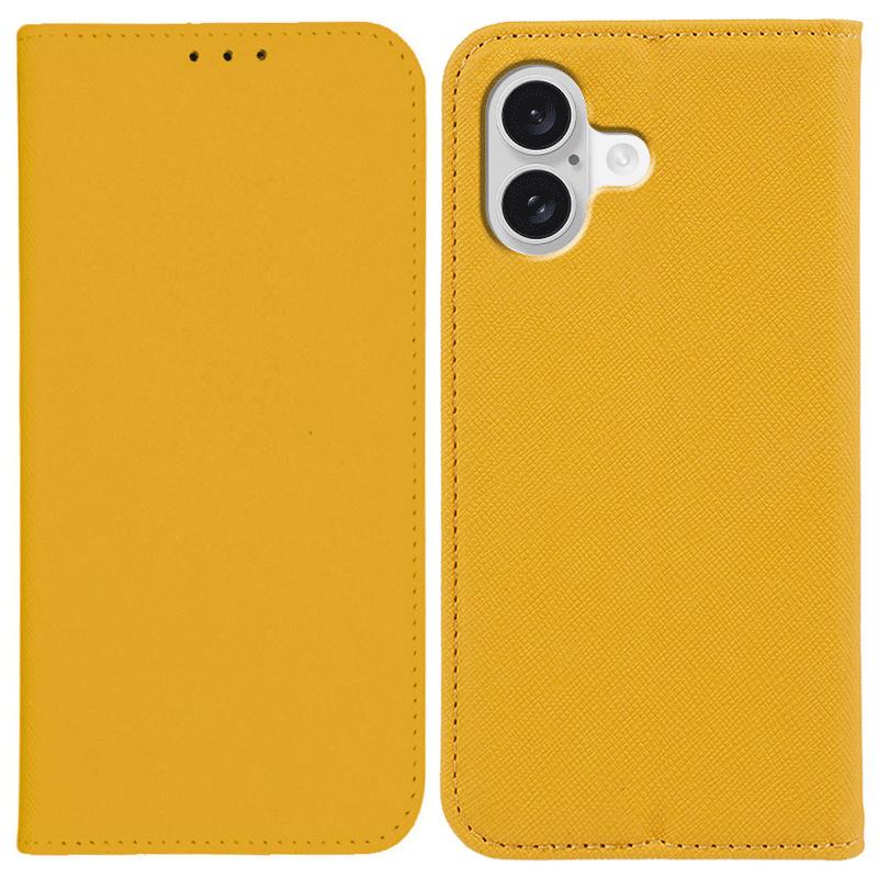 For iPhone 17 Case Cross Texture Leather Phone Cover Hidden Magnetic