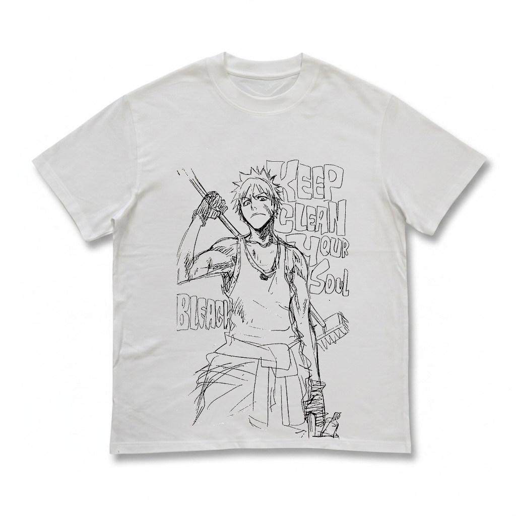 Best Anime Bleach Ichigo Kurosaki Graphic Cotton Tshirt Unisex Short Sleeve Fashion Brand Tee Luxury Casual Vintage Tees