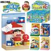 Crayon Shin Chan Play House Assembling Building Blocks Kawaii Anime Cartoon Model Desktop Collectible Ornaments Holiday Gifts
