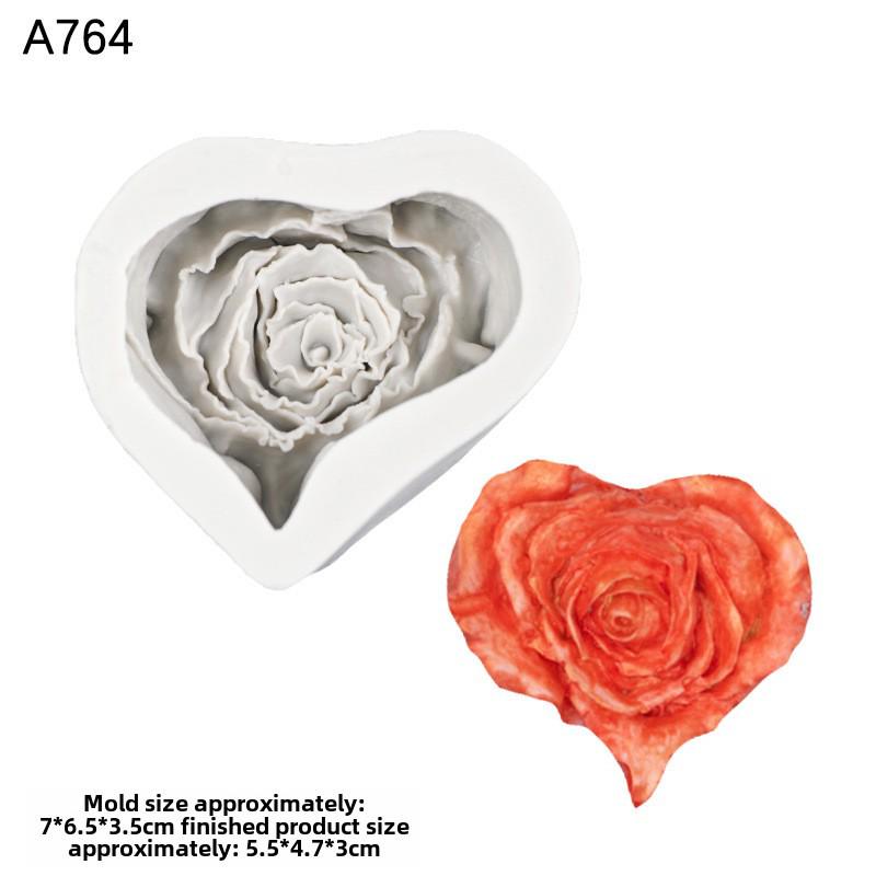 Matriță de silicon cu plumeria și gardenie pentru lumânări, aromaterapie și decorațiuni din ipsos