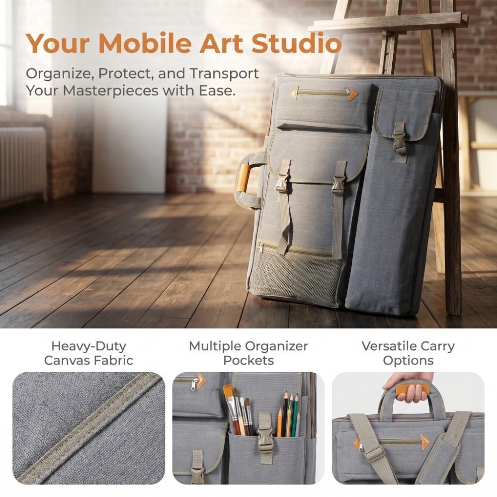 Spacious Inner Space Multifunctional Sketch Carry Pack Art Exam Tool Storage
