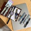 Starry Denim Leather Strap for Apple Watch 11, iWatch 109876E, Huawei GT6, and Xiaomi 9 Pro.