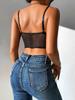 European & American Style Lace Patchwork Camisole for Women - Hot Girl Bare Back Mesh Eyelash 8834