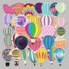50PCS Waterproof Hot Air Balloon Stickers for Luggage, Scooter, Computer, Tablet, and Water Bottle Decoration.