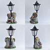 Elephant Outdoor Statue Animal Figurine with Solar Lights Crafts Decor Gift Lovely Ornament for