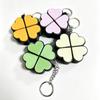 Lucky Four-Leaf Clover Keychain Clickable Buttons Stress Relief Toy Backpack Pendant Party Gift For Kids Adults