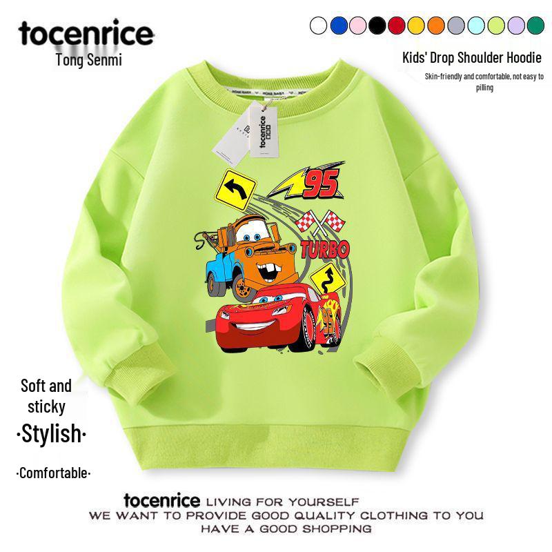 2024 Lightning McQueen Boys' Fall Hoodie Set – Cool & Stylish Children's Clothing for Spring & Autumn