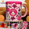 Leeseph 3D Effect Halloween Mug, Trick or Treat Halloween Pumpkin Ghost Ceramic Coffee Mug, Coffee Lover Halloween Decor Gift