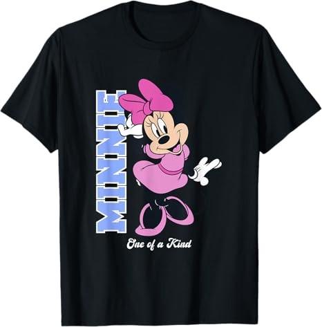 Mickey And Friends Minnie Mouse One Of A Kind Pink Black TShirt S