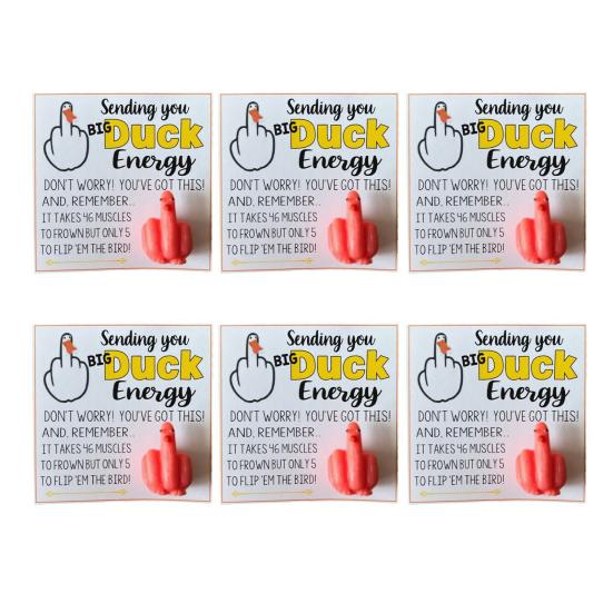 Middle Finger Duck Funny Duck Lucky Charm Gift with Encouraging Card Sending You Big Duck Energy Ornament Inspirational Gift for Friends Family
