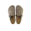Birkenstock Boston Soft Footbed Unisex Suede Casual Clogs Taupe Regular Fit 560771