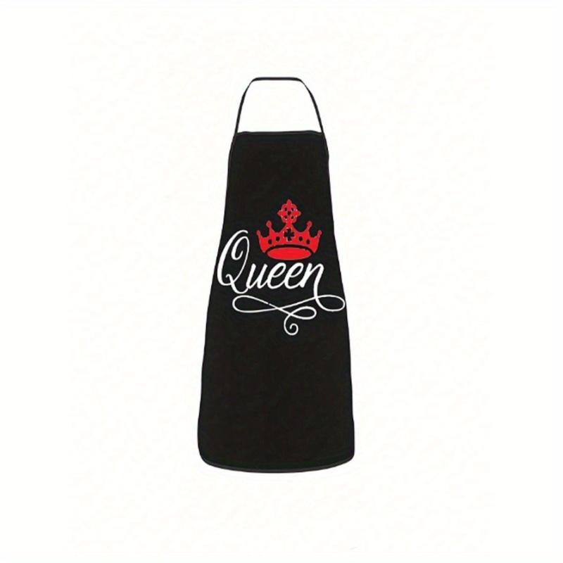 1pc Apron 80*60cm Simple Style Apron, Letter Phrase Print Apron Thickened Cute Waterproof Waist Apron, Kitchen Supplies