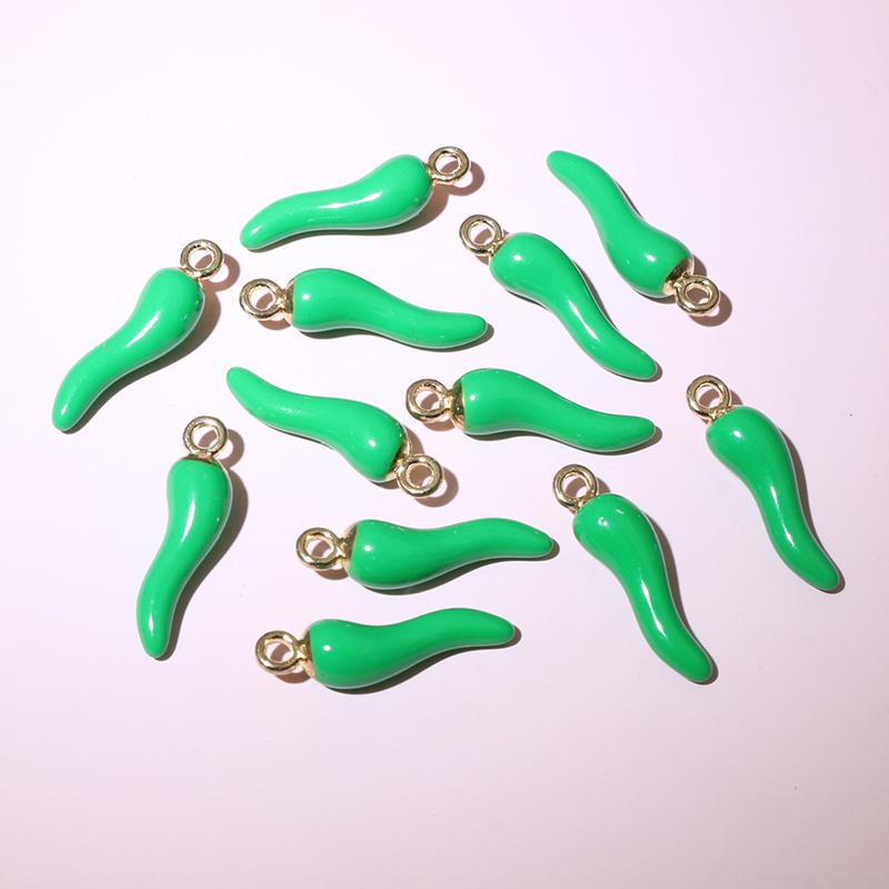 20pcs 19x5.5mm Enamel Chili Pepper Charms Pendant Multi Colors For DIY Jewelry Making Earrings Keychain Pendants Craft Findings