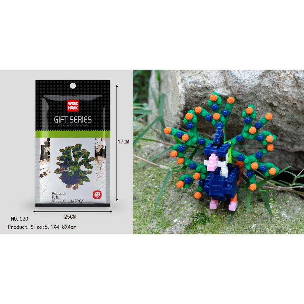 Kids Toy Mini Building Blocks Micro Bricks Eagle Moose Dog Cat Bird Animals 3D Model Bag Gifts Educational Toys For Children