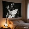 1pz Lana Del Rey Ritratto Concerto Arazzo da Parete Poliestere Stampa 2D Minimalista Bianco Nero Decorazione Stanza Appeso da Parete di Tendenza per