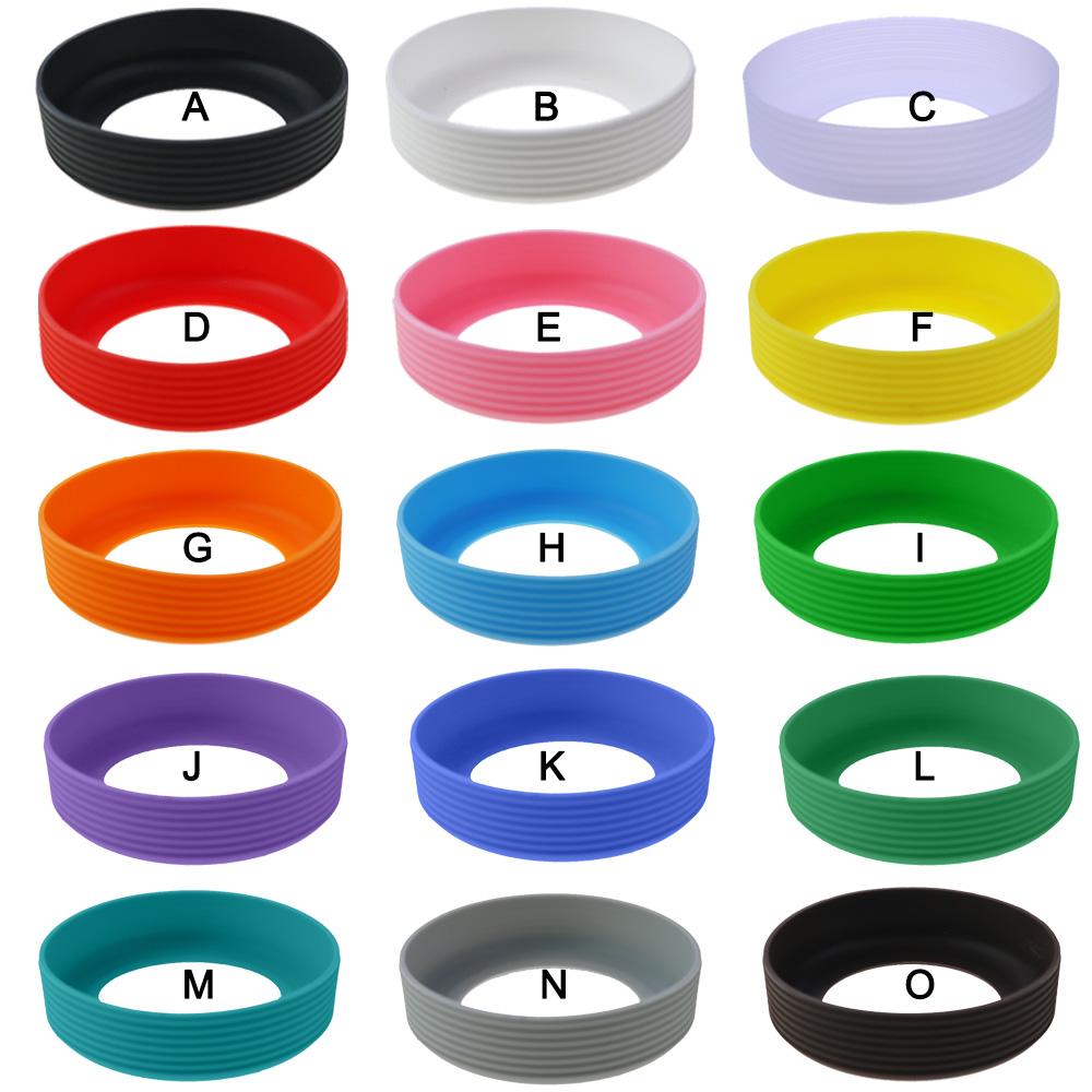 1 pièce 8,5 cm 21 g 15 couleurs Fileté Silicone Souple Couvercle de Fond de Tasse Anneau Manchon Gaine Résistant à l'Usure Antidérapant Bonne Résistance