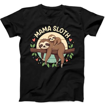 Mama Faultier Schläfriges Faultier Liebhaber Meme Lustiges Geschenk Schwarzes T-Shirt 251
