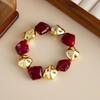 Red Bracelets Metal Tube Punk Bangles Fashion Acrylic Bracelets  Jewelry
