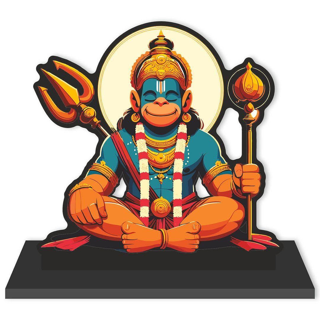 CVANU Деревянные Идолы и Фигурка Настольный Хануман Джи Декоративный Предмет Религиозный Образец