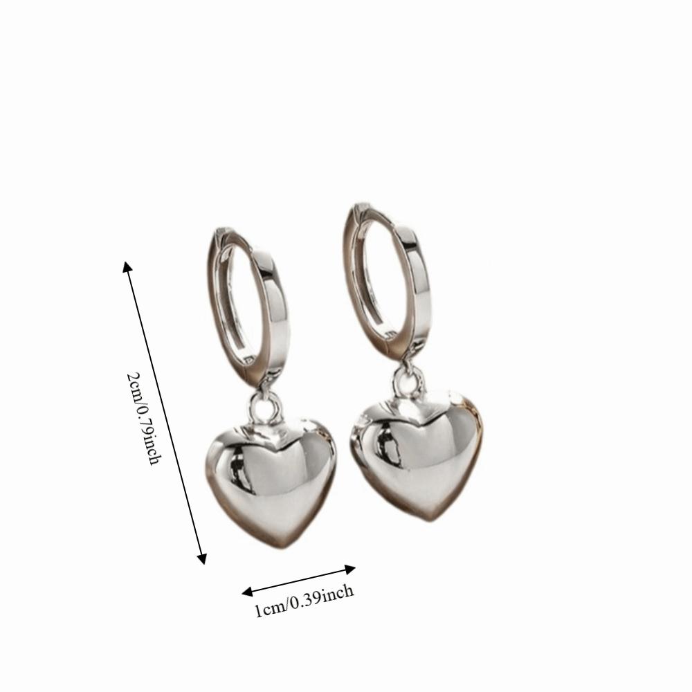 Zinc Zinc Alloy Dangle Drop Earrings Minimalist Hoop Earrings Temperament Heart-Shaped Earrings  Daily Wear