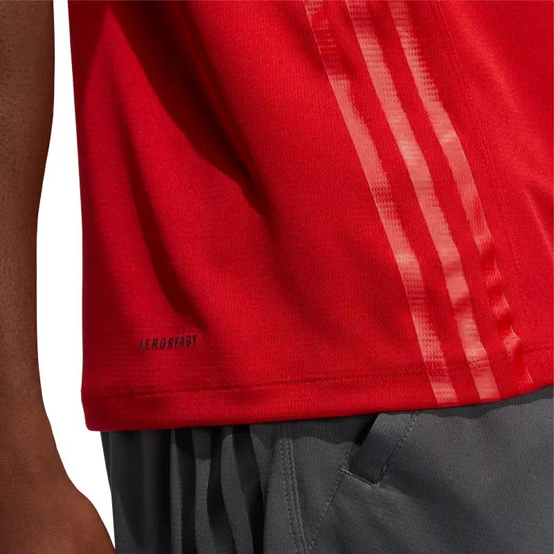 Adidas Aeroready 3-Stripes Comfortable Crew Neck Pullover Short Sleeve T-Shirt Men Tops Red FL4314