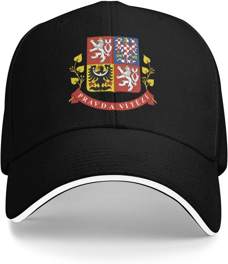 Czech Republic Coat Of Arms Baseball Cap Polyester Sun Protection Casual Adjustable Baseball Hat Unisex