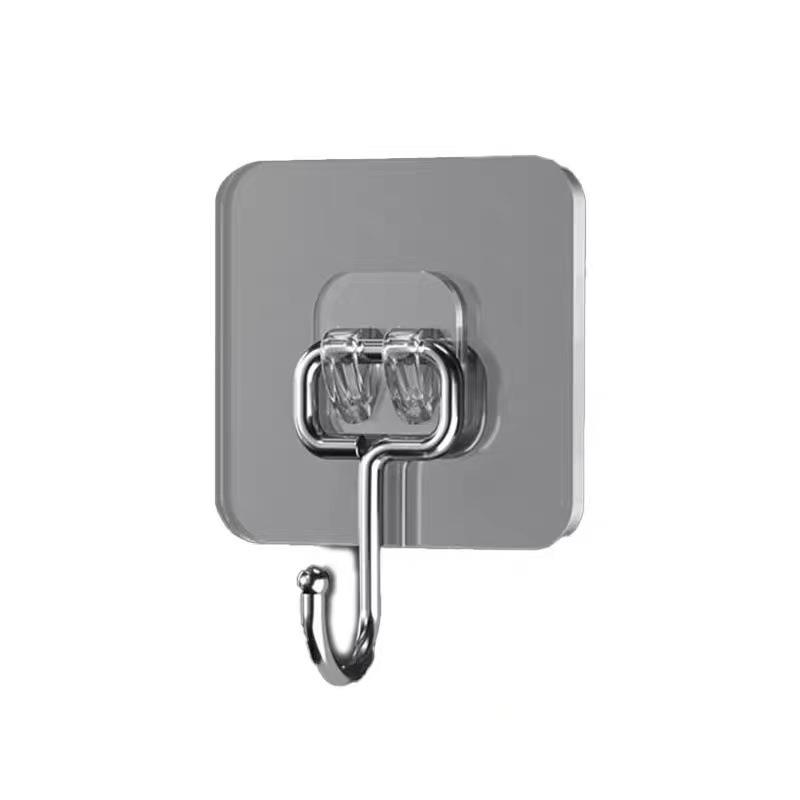 Strong No-Punch Adhesive Plastic Hooks - Transparent, Load-Bearing for Kitchens