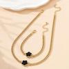 Five-petal Flower Bracelet Necklace Set for Women Lucky Five-leaf Clover Earring Necklace Girl Party Accessories Gifts