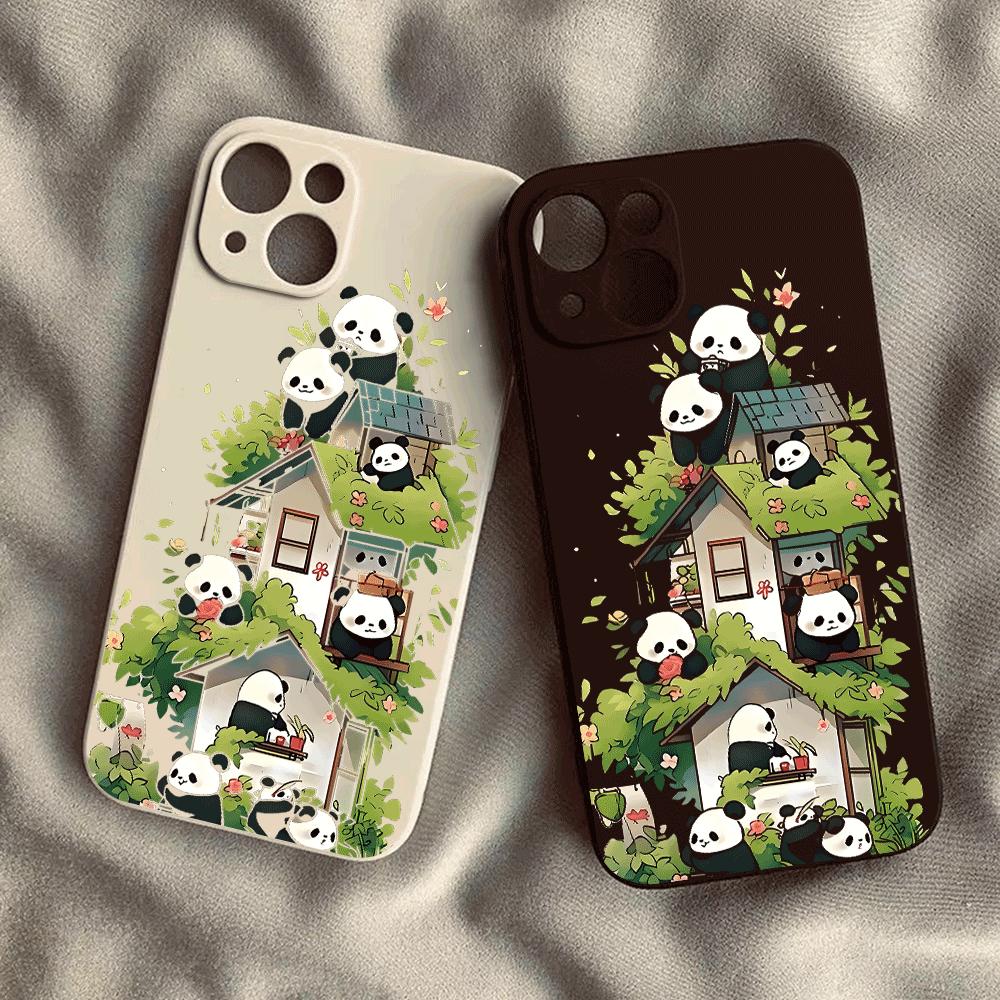 Panda silicone Phone Case for For Xiaomi Redmi Note 14 13 12 11 10 9 8 7 14 Pro Plus 4G 5G Anti-Scratch Slim Fit Trendy Cover