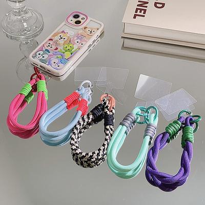 Mobile Phone Lanyard Hanging Decoration Can Be Carried Twist Rope Anti-Loss Pendant Fashion Strong Wrist Short Straps