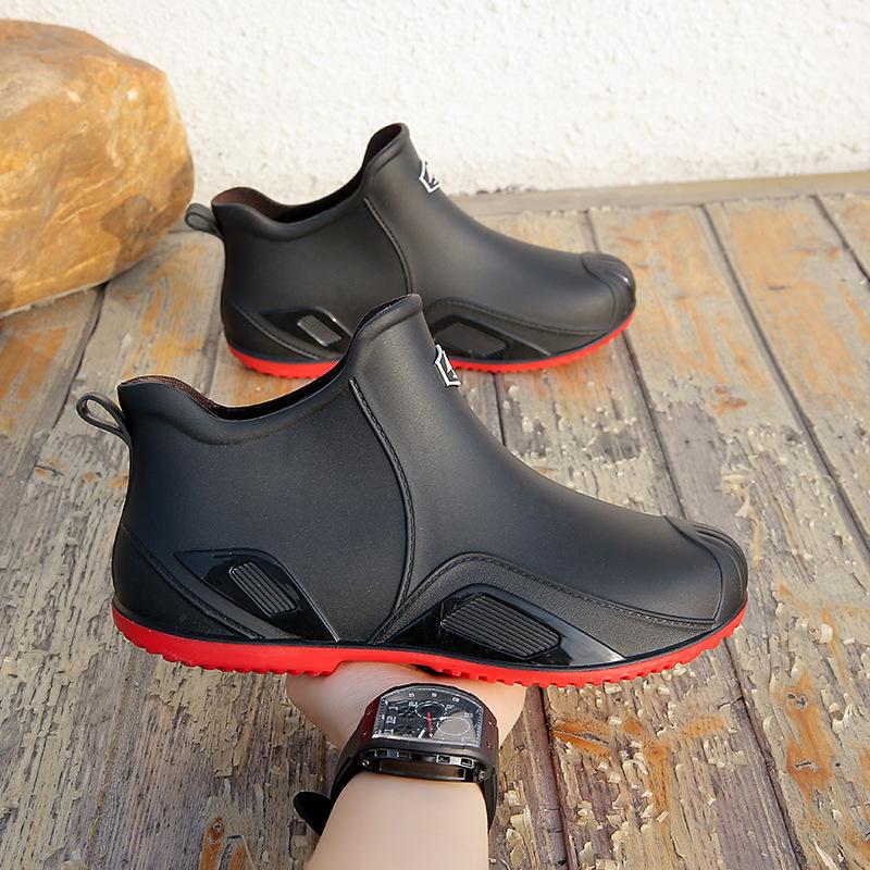 

2025 New Ankle Rain Boots Waterproof Non-slip Wear-resistant Men s Rain Boots Four Seasons Outdoor Fashion Short Tube Water Shoe 39