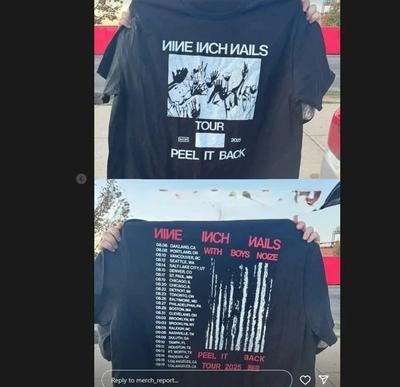 Merch per Fan NINs Band Peel It Back Tour 2025, Maglietta Reprint