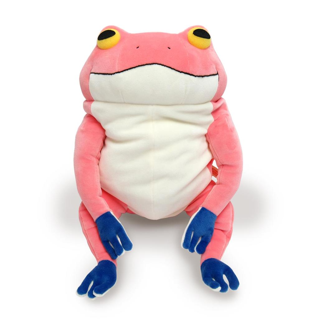 Shinada Global Mochi Series Mochikaeru Frog Pink 22 x 22 x 30cm Plush Frog Animal (Large) MOKR-0350P