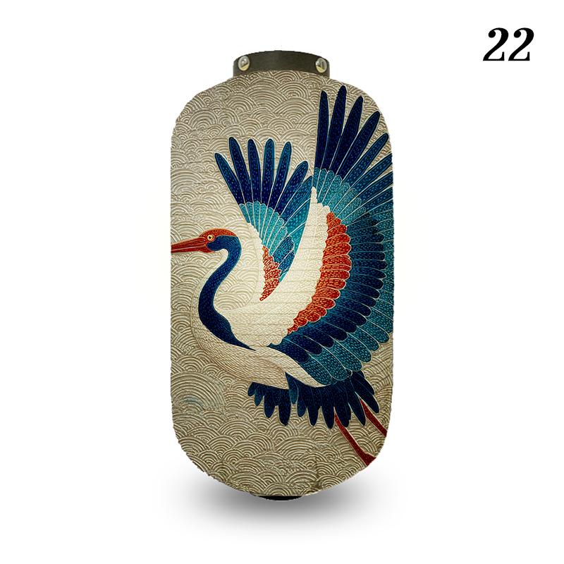 Japanese Style Lantern Ukiyo-e Style Flying-crane Printed Outdoor Bar Bistro Lantern Sushi Restaurant Hanging Lantern Decoration